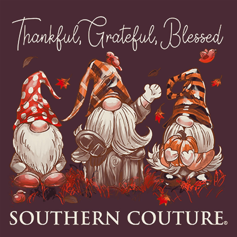 Thankful, Grateful, Blessed Gnomes Southern Couture Tee