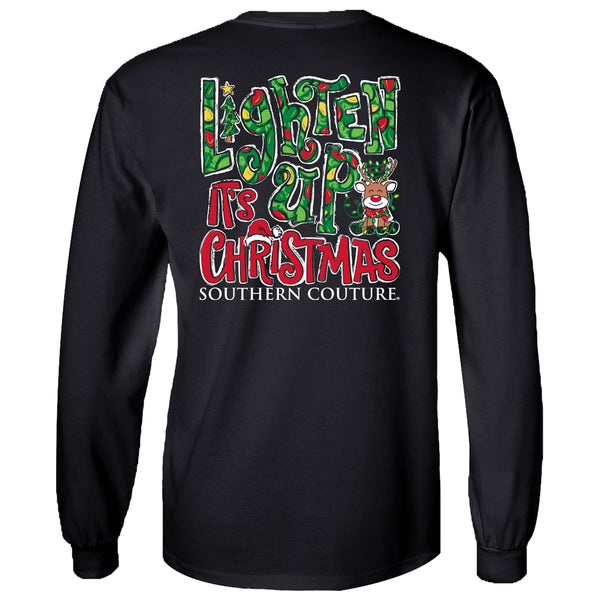Lighten Up It's Christmas Southern Couture Long Sleeve Tee