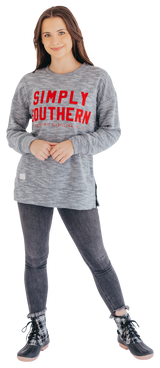 Simply Southern Terry Crewneck Embroidered Sweatshirts