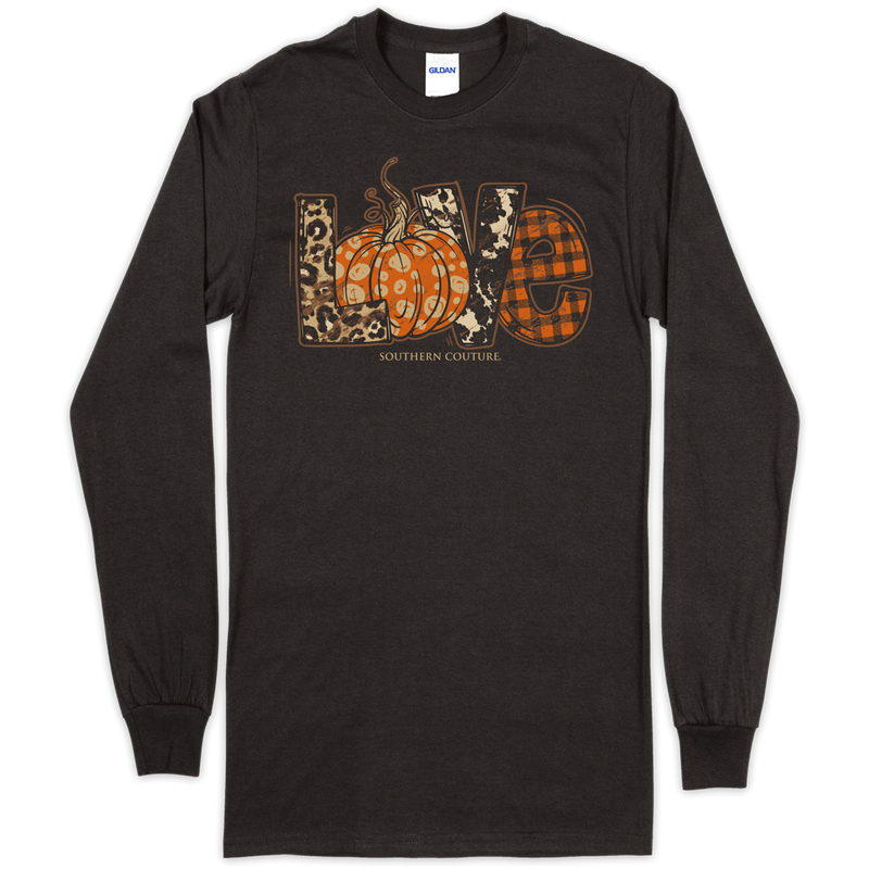Pattern Pumpkin Love Southern Couture Long Sleeve Tee