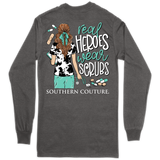 Real Heroes Wear Scrubs Southern Couture Long Sleeve Tee