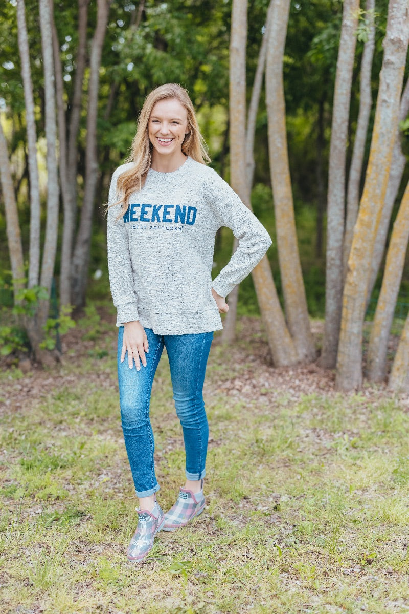 Simply Southern Terry Crewneck Embroidered Sweatshirts